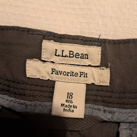 L. L. Bean women's size 18 stretch canvas cargo shorts Granite, New - Picture 3 of 5